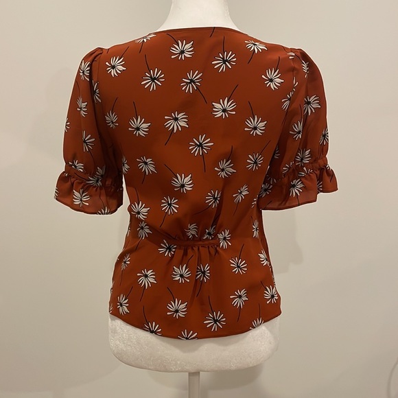 Silk Madewell daisy print top size 00 - Picture 3 of 6